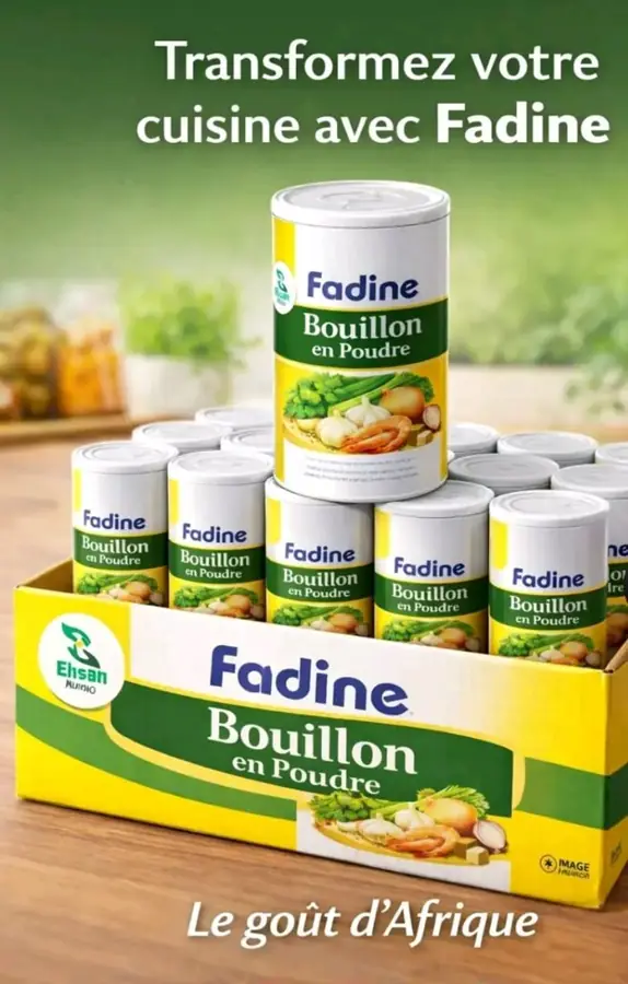 Carton de boîtes de bouillon en poudre Fadine